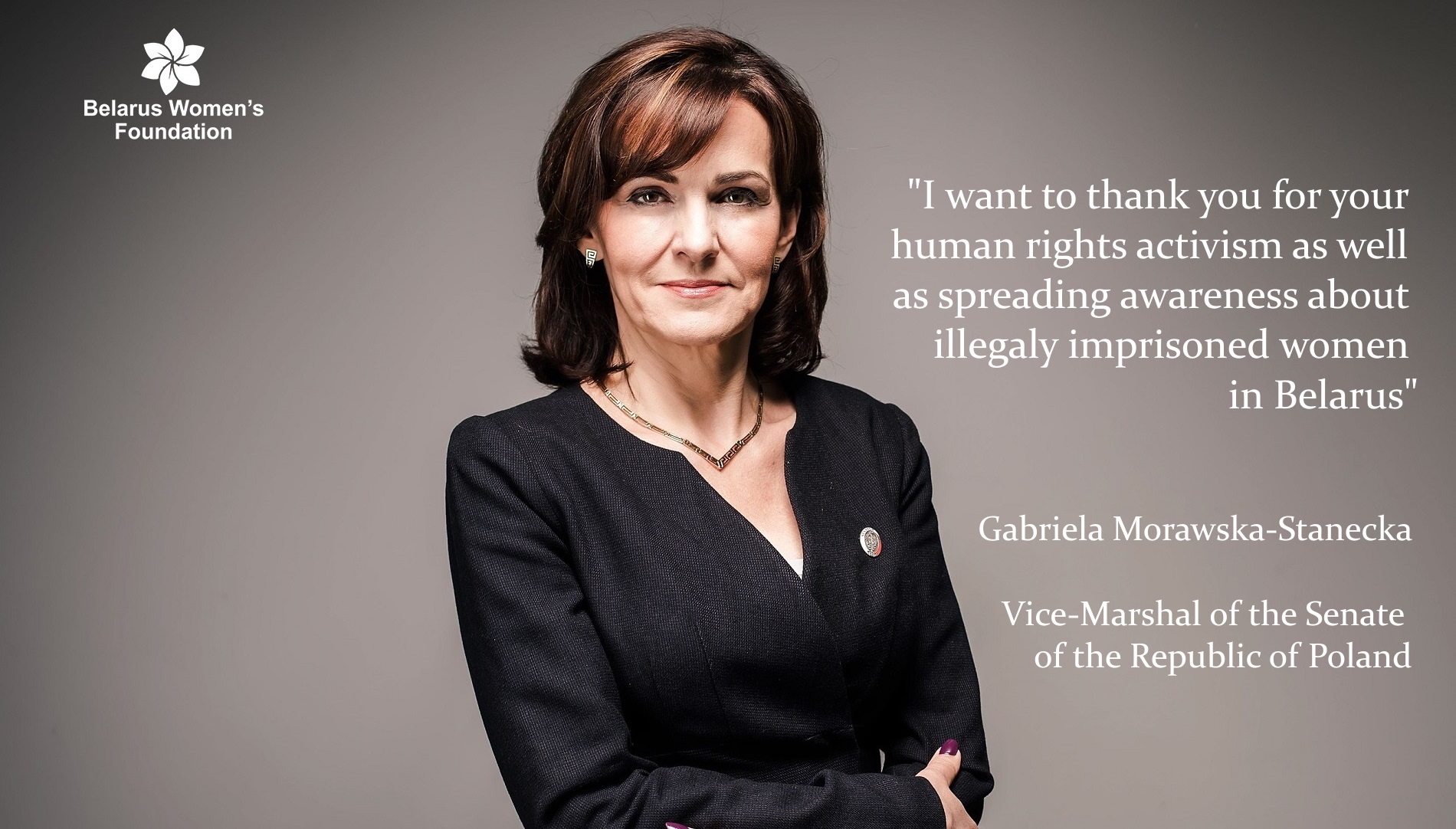Gabriela Morawska-Stanecka, Vice-Marshal of the Senate of the Republic of Poland,  joined the BWF's campaign #FreeBelarusWomen